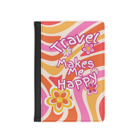 Passport Cover - Travel Makes Me Happy